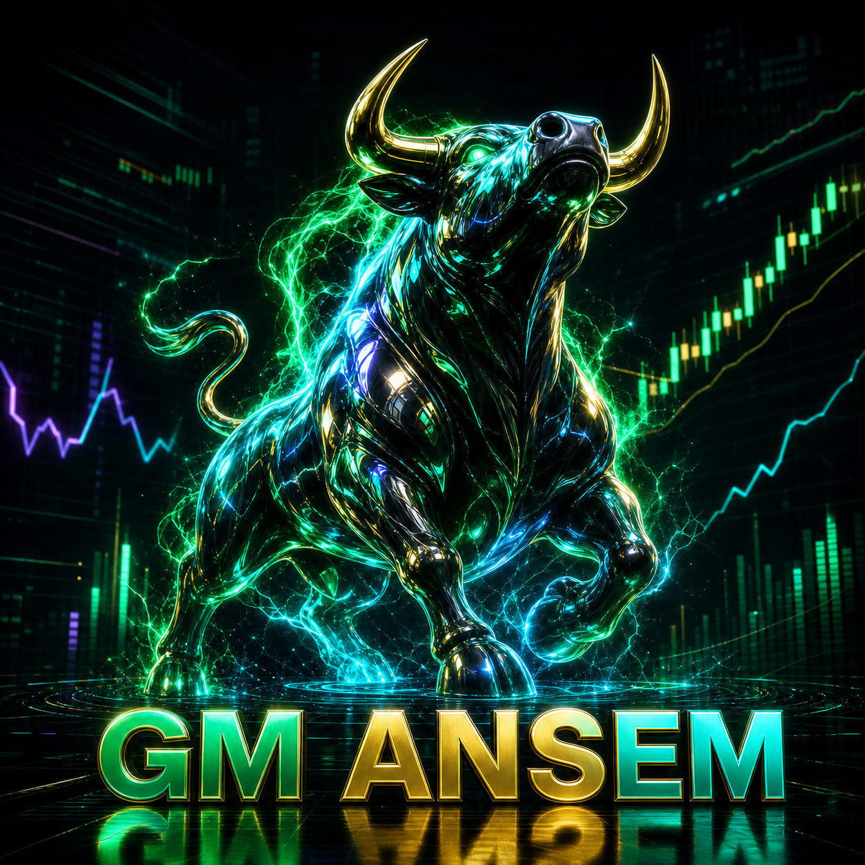 GM ANSEM neon bull social image